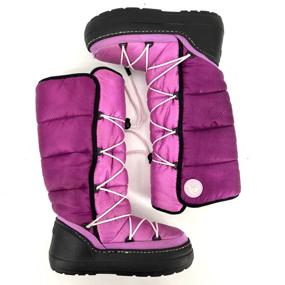 Crocs Women's Pink Purple Insulated Tall Cosmo Moon Snow Boots (6) - Picture 6 of 9